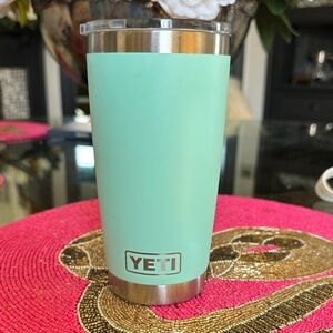 Yeti Rambler Tumbler in Mint Green with Stainless Accents